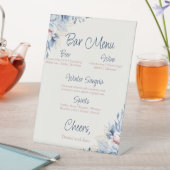 ブルーフローラ結婚バー標識 台座サイン (インサイチュ)