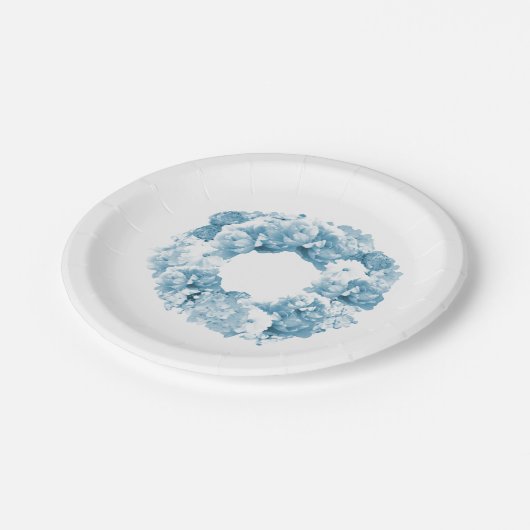 ブルーフローラ結婚リース ペーパープレート (アングル)