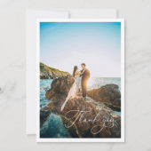 ブルーフローラ結婚ワイルドフラワー サンキューカード (正面)