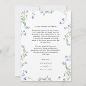 ブルーフローラ結婚ワイルドフラワー サンキューカード (裏面)