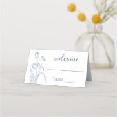 ブルーフローラ結婚座席表 プレイスカード (正面)