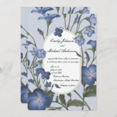 ブルーフローラ結婚式招待状 招待状 (正面/裏面)
