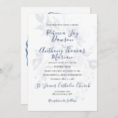 ブルーフローラ結婚式招待状 招待状 (正面/裏面)