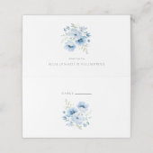 ブルーフローラ結婚水彩折り畳み座席表 プレイスカード (外部開封)