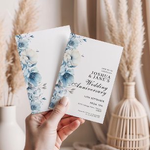 ブルーフローラ結婚記念日 招待状