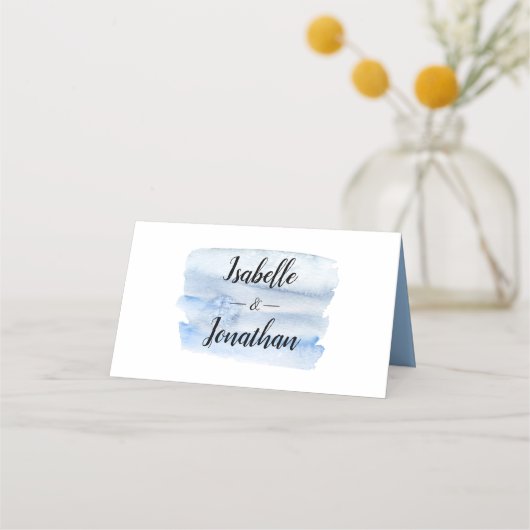 ブルーフローラ結婚DIYの座席表 プレイスカード (裏面)