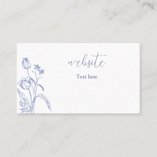 ブルーフローラ結婚Webサイトのカード 名刺 (正面)