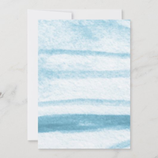 ブルーフローラ緑色鹿の男の子ベイビーシャワー 招待状 (裏面)