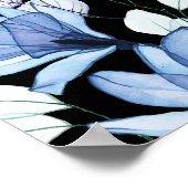 ブルーフローラ葬儀お祝いのライフフォトサイン ポスター (角)