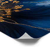 ブルーフローラ葬儀お祝いのライフフォトサイン ポスター (角)