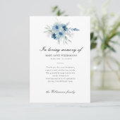 ブルーフローラ葬儀礼札 サンキューカード (スタンド正面)