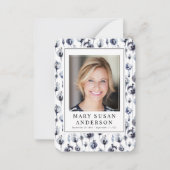 ブルーフローラ葬儀記念写真祈りの言葉カード ノートカード (正面)