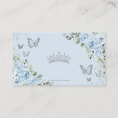 ブルーフローラ蝶キンセアニラQRコードRSVP エンクロージャーカード (裏面)