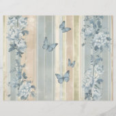 ブルーフローラ蝶ヴィンテージスクラップブック紙 (裏面)