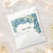 ブルーフローラ融合水彩手絵を描形 フェイバーバッグ (クリップ留めされた状態)