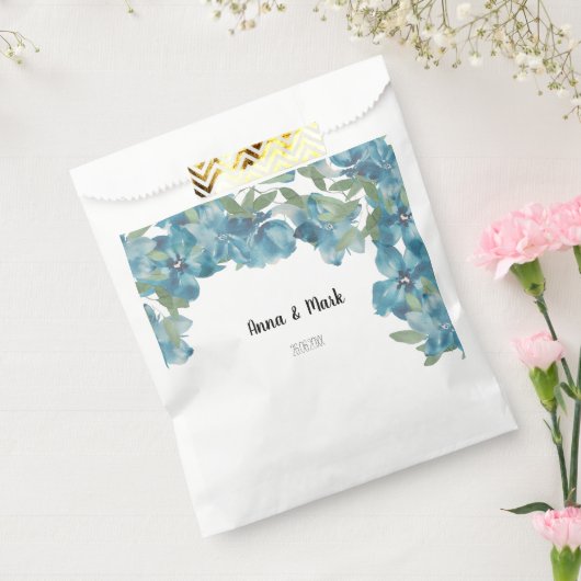 ブルーフローラ融合水彩手絵を描形 フェイバーバッグ (封をした状態)