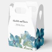 ブルーフローラ融合水彩手絵を描形 フェイバーボックス (オープン)