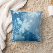 ブルーフローラ装飾用クッション クッション (ブランケット)