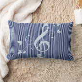 ブルーフローラ装飾音楽 ランバークッション (ブランケット)