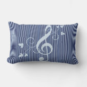 ブルーフローラ装飾音楽 ランバークッション (正面)