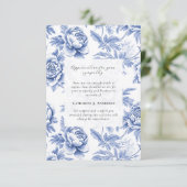 ブルーフローラ記念写真悔やみや弔慰葬儀 サンキューカード (スタンド正面)