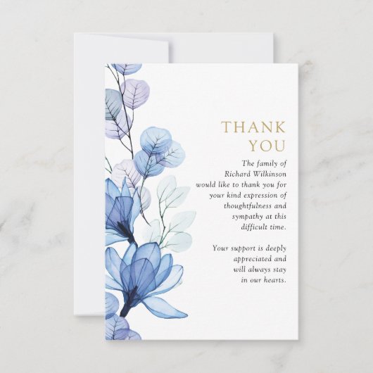 ブルーフローラ記念撮影お祝い サンキューカード (正面)