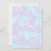 ブルーフローラ誕生日とパステルウォーターカラー 招待状 (裏面)