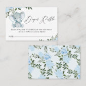 ブルーフローラ象おむつラッフルエンクロージャカード 名刺 (正面/裏面)