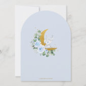 ブルーフローラ象ムーン男の赤ちゃんシャワーアーチ 招待状 (裏面)