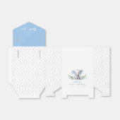 ブルーフローラ象男の赤ちゃんシャワーサンキュー フェイバーボックス (折り畳みなし)