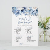 ブルーフローラ財布のブライダルシャワーゲーム 便箋 (スタンド正面)