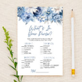 ブルーフローラ財布のブライダルシャワーゲーム 便箋