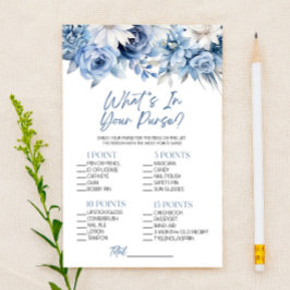 ブルーフローラ財布のブライダルシャワーゲーム 便箋