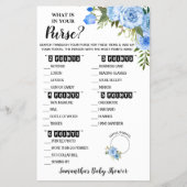 ブルーフローラ財布の赤ちゃんシャワーカードの内容 チラシ (正面)