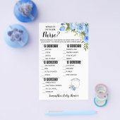 ブルーフローラ財布の赤ちゃんシャワーカードの内容 チラシ (シングル)