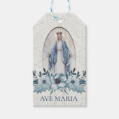 ブルーフローラ賛美マザーカトリック宗教 ギフトタグ (正面)