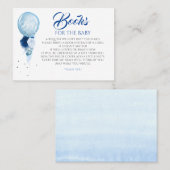 ブルーフローラ赤ちゃんシャワーベビー本 名刺 (正面/裏面)
