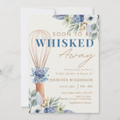 ブルーフローラ遠くにウィスキッチブライダルシャワー 招待状 (正面)