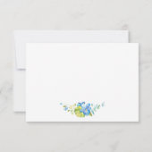 ブルーフローラ金ゴールドブライダルシャワーありがとうG 招待状 (裏面)