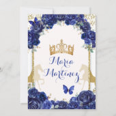 ブルーフローラ金ゴールドホースプリンセスキンセアニラ 招待状 (裏面)