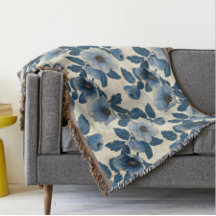 ブルーフローラ金ゴールド日本のグリッター浮世絵