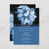 ブルーフローラ開花ブライダルシャワー招待 招待状 (正面/裏面)