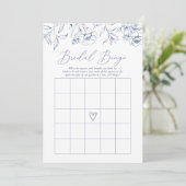 ブルーフローラ陳腐ブライダルシャワービンゴゲーム 招待状 (スタンド正面)