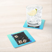 ブルーフローラ麻雀コースター スクエアペーパーコースター (インサイチュ)