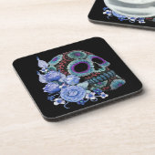 ブルーフローラ黒糖スカルデイオブザデッド コースター (左側)