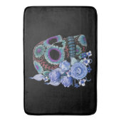 ブルーフローラ黒糖スカルデイオブザデッド バスマット (正面縦)