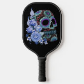 ブルーフローラ黒糖スカルデイオブザデッド ピックルボールラケット (正面)