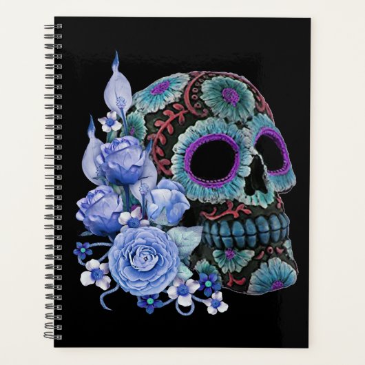 ブルーフローラ黒糖スカルデイオブザデッド プランナー手帳 (正面)