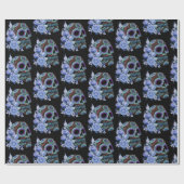 ブルーフローラ黒糖スカルデイオブザデッド ラッピングペーパー (フラット)