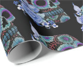 ブルーフローラ黒糖スカルデイオブザデッド ラッピングペーパー (ロールコーナー)